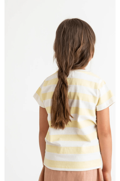 Matona - GOTS Organic Cotton Kids Classic T-Shirt - Yellow Stripes (1-8 years) - Nature's Wild Child