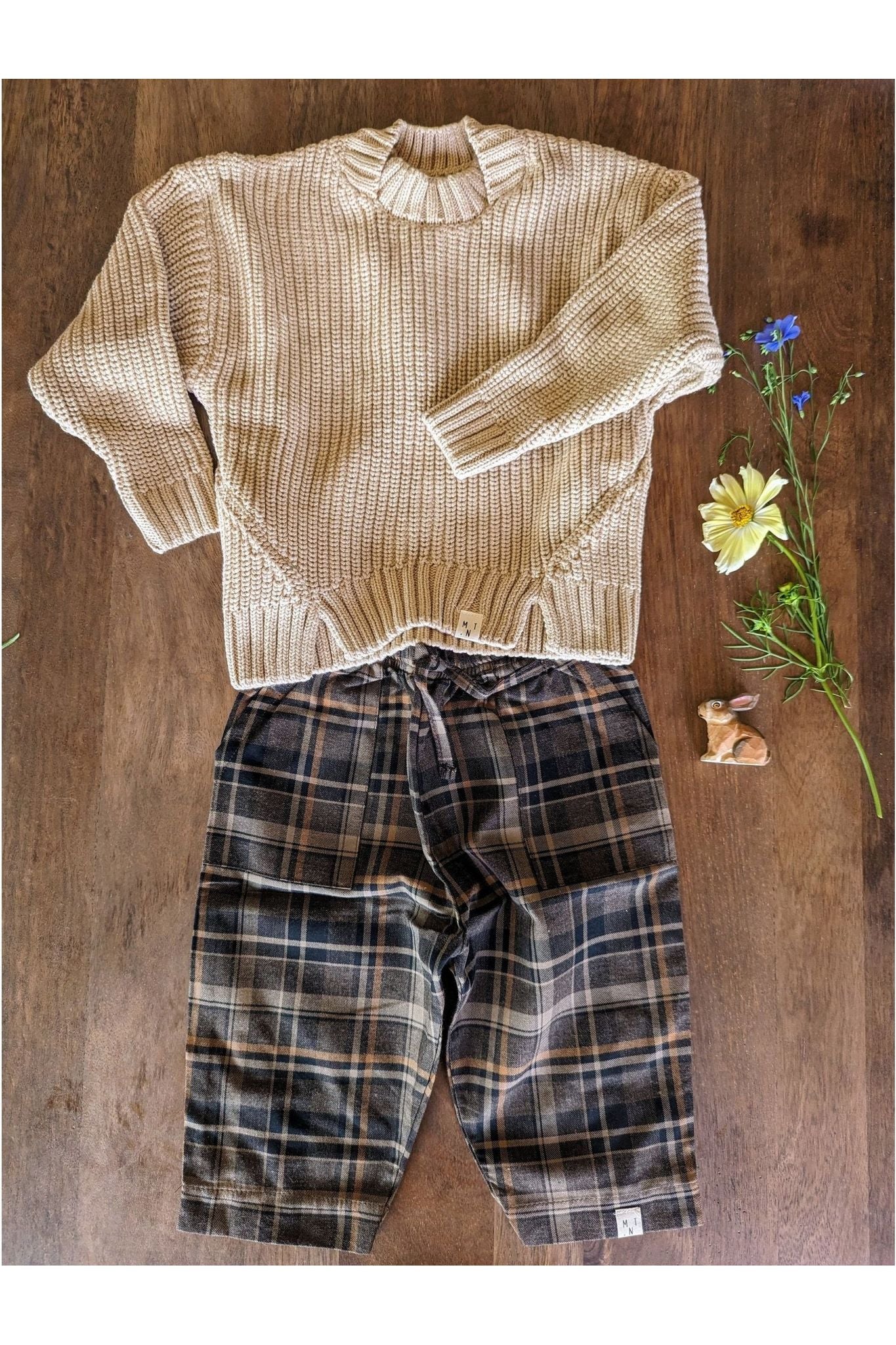 Matona - Organic Cotton - Plaid Leo Pants - Dark Tartan - Nature's Wild Child