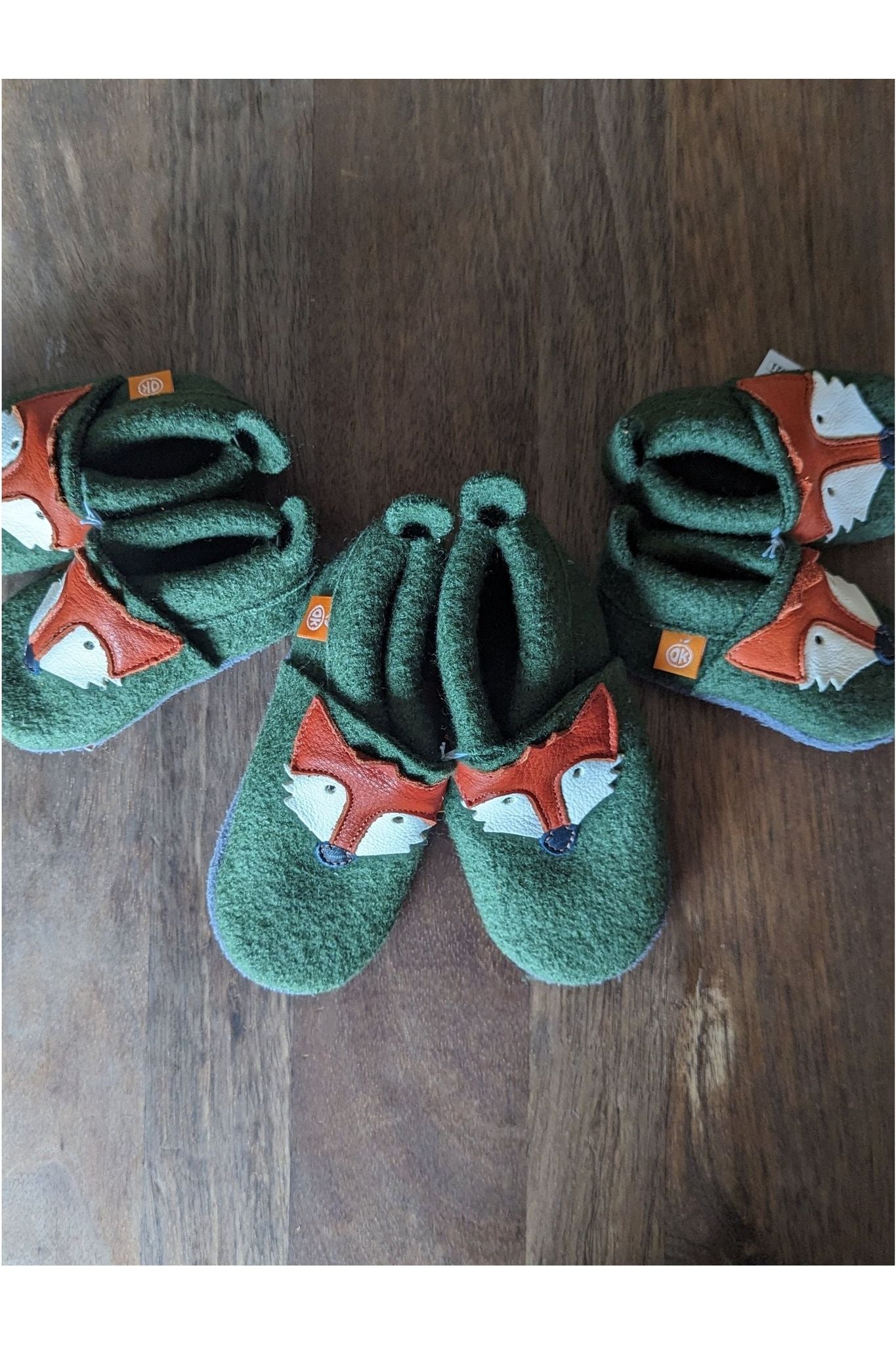 Orangenkinder Boiled Wool Slippers Fox