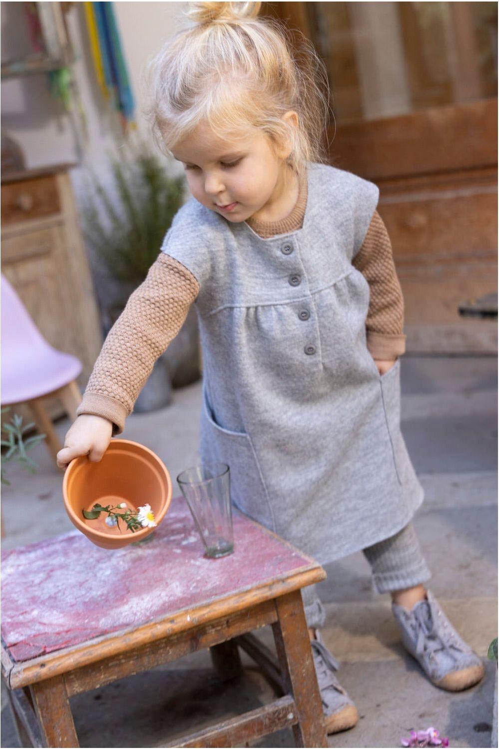 Organic Boiled Wool Dress (12 months - 6 years) - Nature's Wild Child