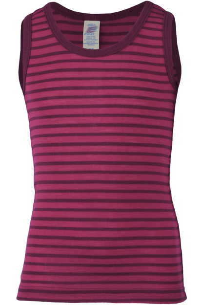 Organic Merino Wool Silk Tank Top - Toddlers and Kids - Stripes - Nature's Wild Child
