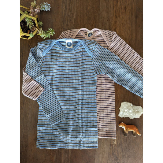 Organic Wool Silk Cotton - Baby Long Sleeve Shirt (6mo - 3 years) - Nature's Wild Child
