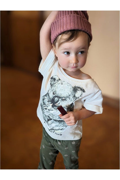 QT - Koala Cuddle - GOTS Organic Cotton Kids Tee - Nature's Wild Child