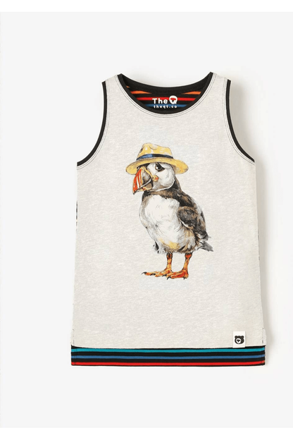 QT - Panama Puffin - GOTS Organic Cotton Kids Tank Top - Nature's Wild Child