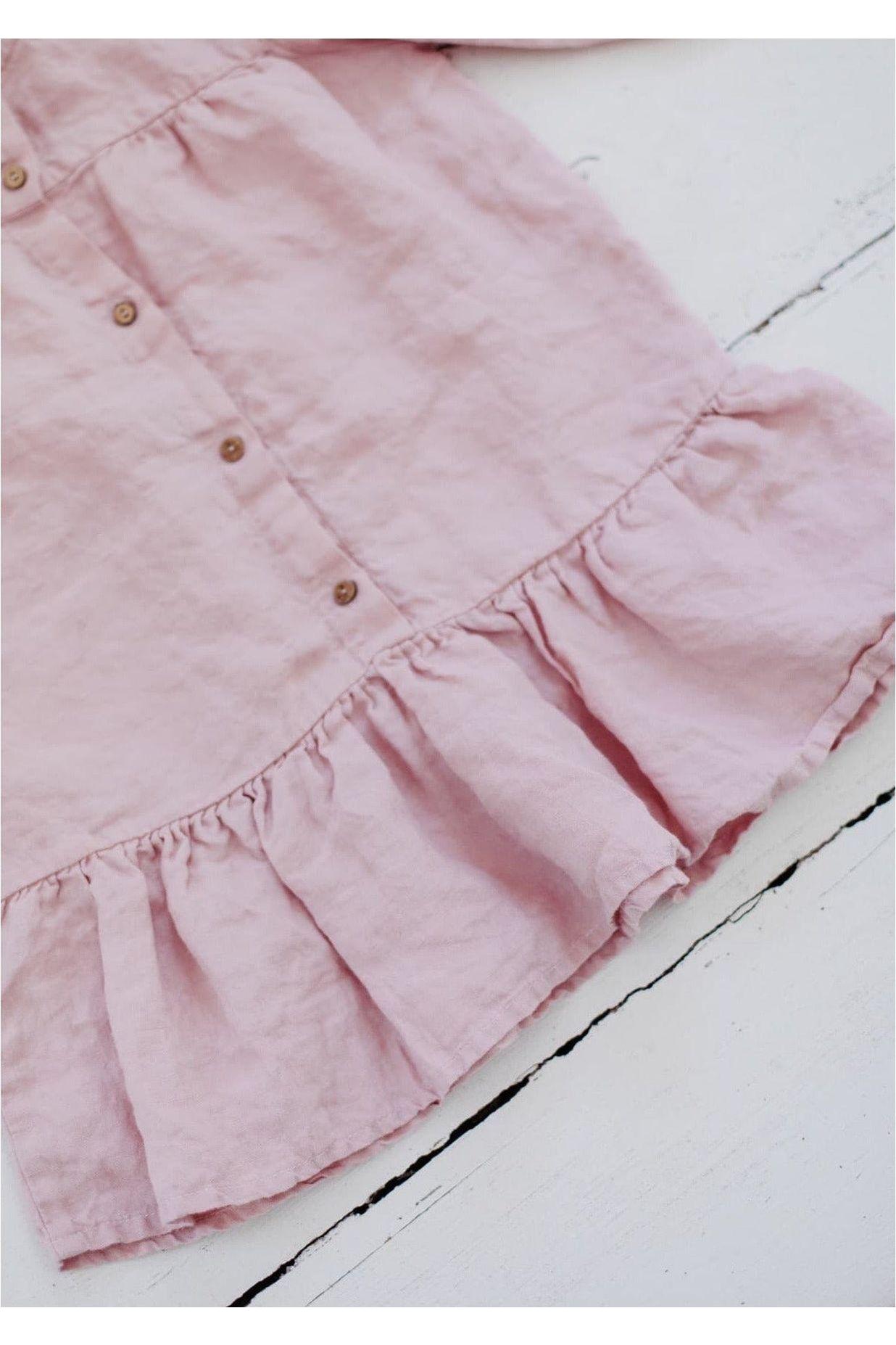 pink short sleeve linen dress Short Sleeve Linen Dress