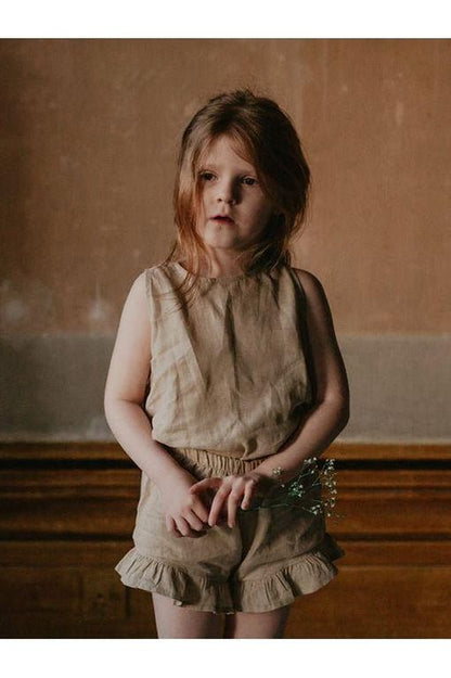 The Simple Folk - Frill Organic Linen Short - Nature's Wild Child